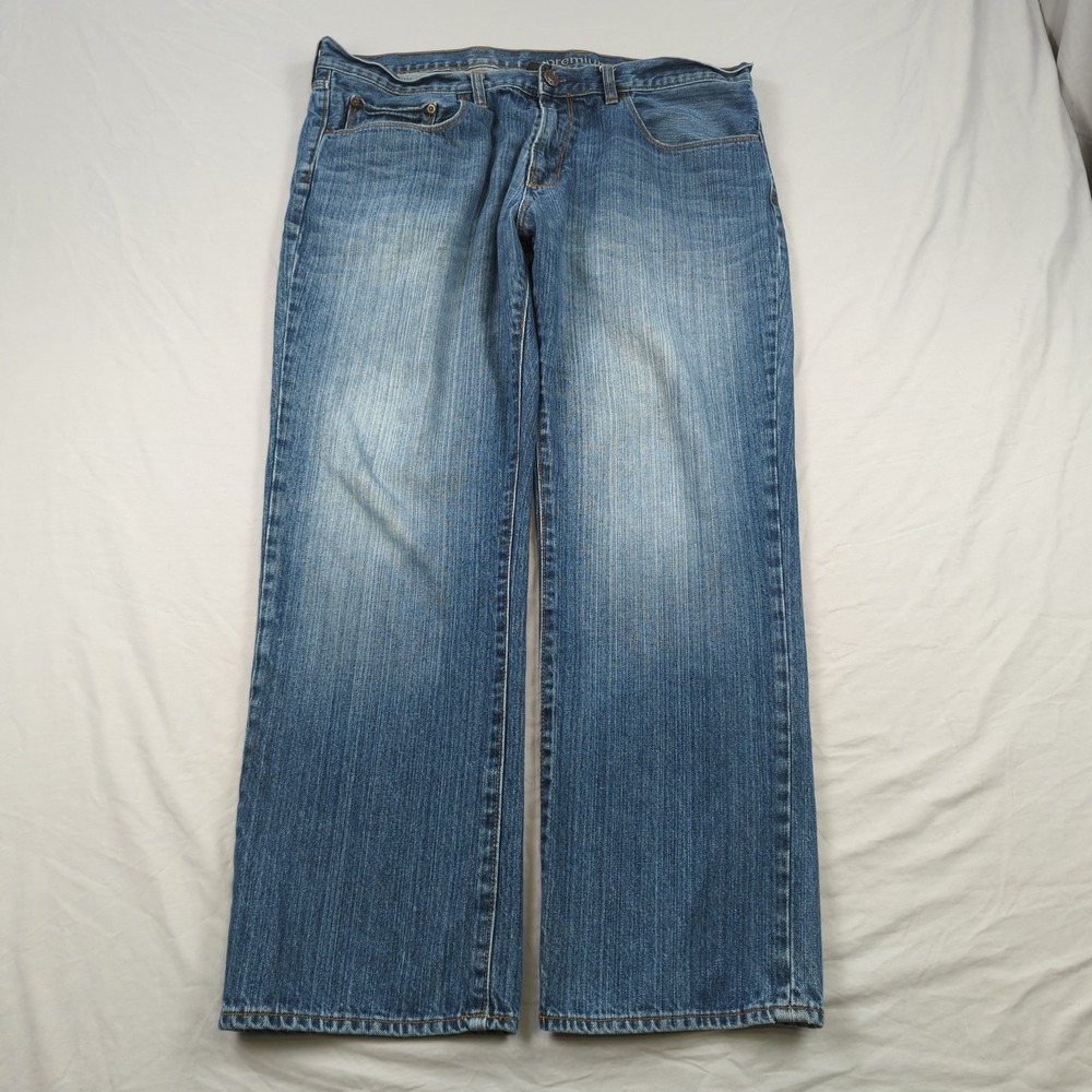 Gap Jeans Mens 38x30 Blue 1969 Premium Straight Casual‎ Preppy Faded